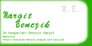 margit benczik business card
